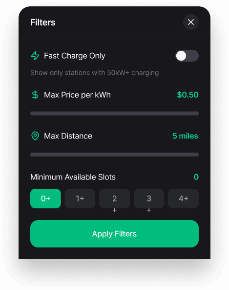 Charging Station Finder ui/ux case study, ev charging screen 5 of 6