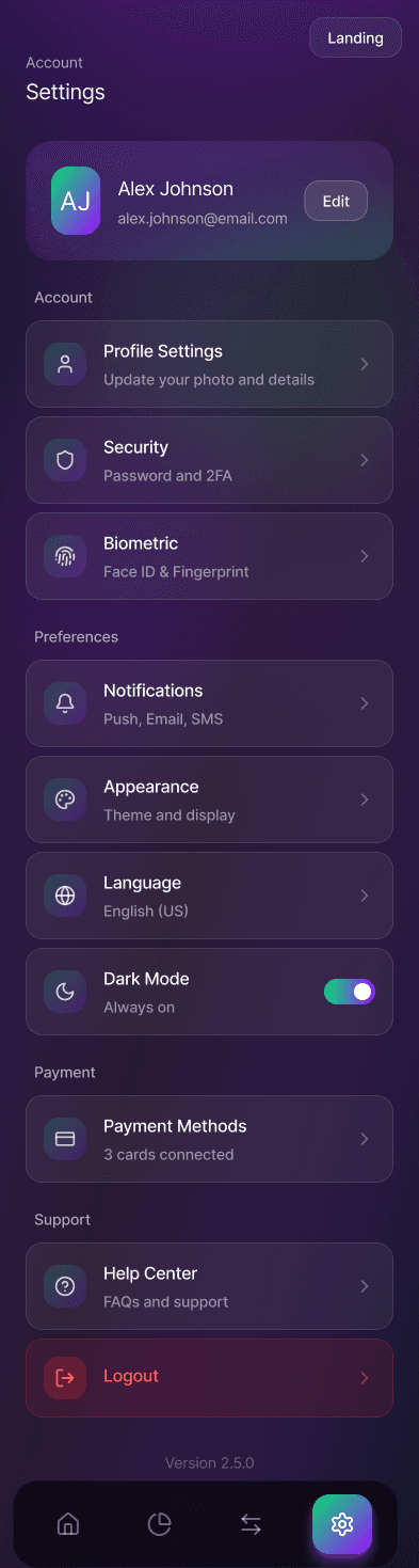 Personal Banking Reimagined ui/ux case study, finance app screen 4 of 9