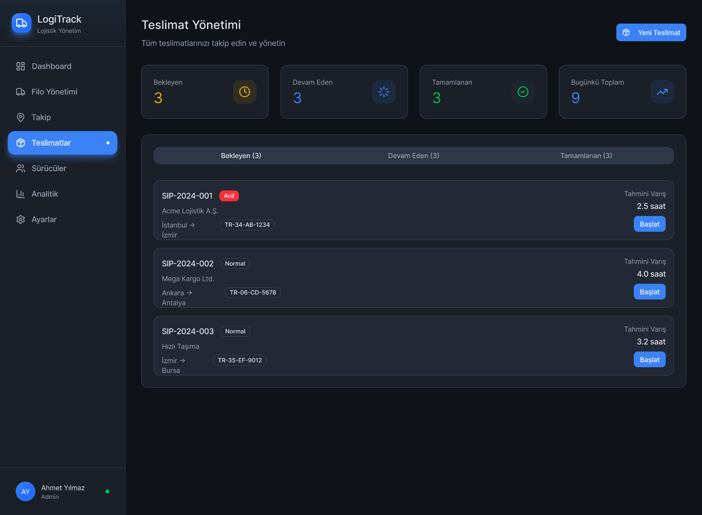 Fleet Management Dashboard ui/ux case study, logistics panel screen 5 of 8