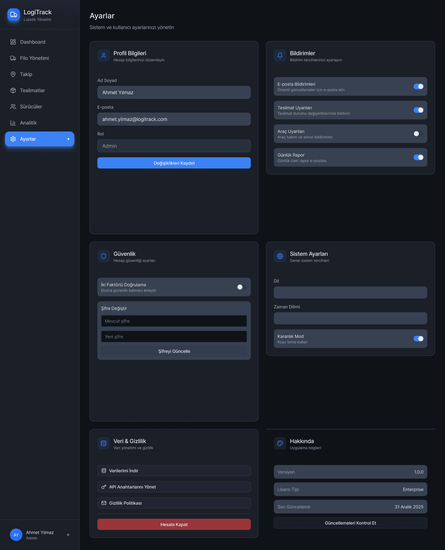 Fleet Management Dashboard ui/ux case study, logistics panel screen 8 of 8
