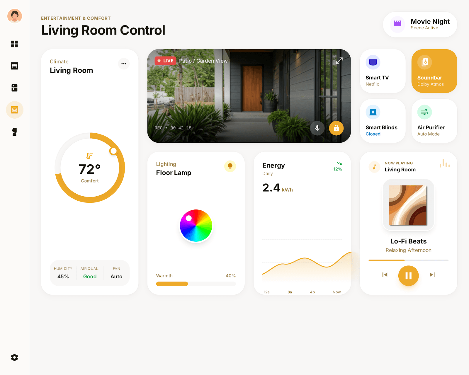 iPad Control Center ui/ux case study, smart home screen 2 of 7